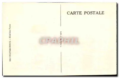 Hotel pocztowy, telegrafowy i telefoniczny — Châteauroux — Wyd. Au Ruler — Rewers