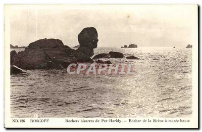 Rochas estranhas de Per-Haridy — Rocha da Sereia à maré alta — ND.126 — Roscoff
