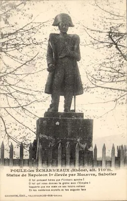 Estatua de Napoleão Iº em Poule-les-Écharmeaux (Ródano) — editor Chambion, Villefranche-sur-Saône, número de série não visível
