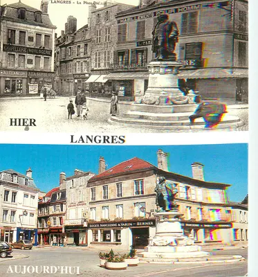 Langres - A Place Diderot — comparação histórica — Sociedade Nancéienne & Varin-Bernier