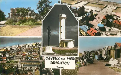 Cayeux-sur-Mer — vista panorâmica com farol e praia — editor desconhecido, número de série não visível