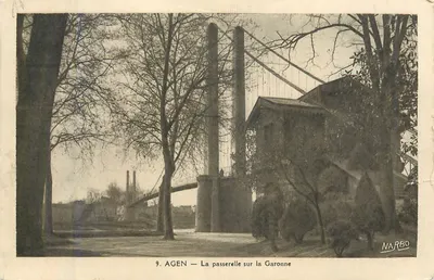 Agen — La passerelle sur la Garonne — éditeur NARBO
