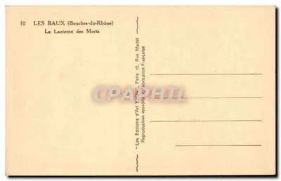 Les Baux (Bouches-du-Rhône) — A Lanterna dos Mortos — Éditions d'Art Yvren, Paris — Verso