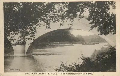 चालिफर्ट (S.-et-M.) — मार्ने पर एक चित्रकला दृश्य — क्लिचे हेन्री, क्रमांक 967