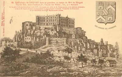 Castelo de Grignan — vista da fachada sul sob Luís XIV — editor Artístico Valdés, n°89