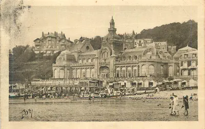 Banho de mar em Fougères — vista da promenade e dos banhos — Editor: F. Ory