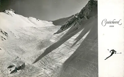 Courchevel 1850 — vista de pistas de esqui nevadas — editor desconhecido