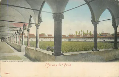 Bilhete postal antigo Certosa di Pavia