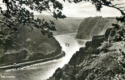 La Loreley — vista do rio Reno entre falésias — editor desconhecido, número de série não visível