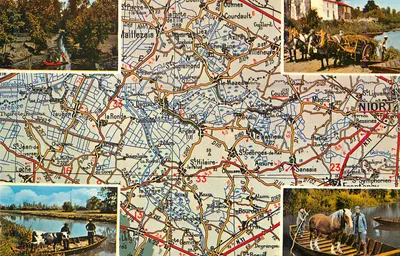 Niort e seus arredores — mapa rodoviário e paisagens — editor não visível