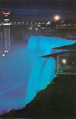Cascata do Niagara — vista noturna iluminada — editor não visível