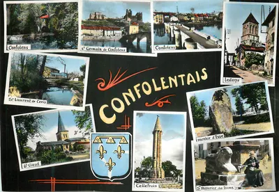 Confolentais — Colagem de locais do país de Confolens — Editor não visível