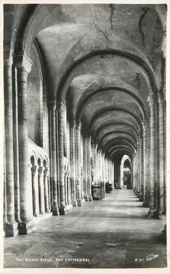 O Lado Norte, Catedral de Ely — vista em perspectiva das arcadas — editor K 37
