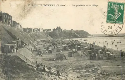 Le Portel (P.-de-C.) — Vista geral da Praia — Stevenard, edit. Boulogne-sur-Mer, n° 724