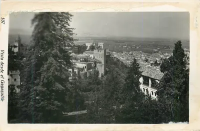 Visão desde o Generalife — Alhambra e cidade — editor desconhecido, n° 107