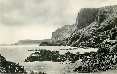 Mewslade Bay, Gower — vista da baía e das falésias — editor desconhecido, número de série 86150