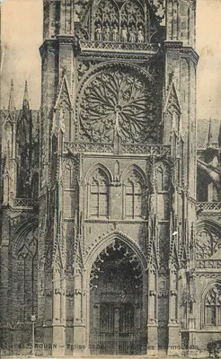 Rouen — Igreja de São Maclou — fachada gótica dos Marmousets
