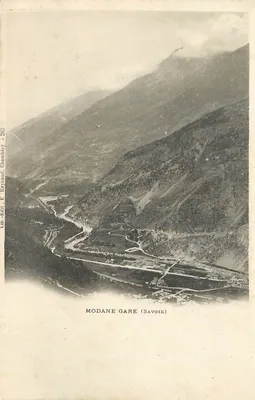 Modane Estação (Savoia) — vista panorâmica — Lib. Ed. E. Reynaud, Chambery - 263