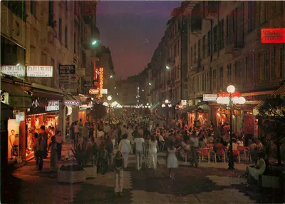 Rue de la Paix em Paris — cena noturna animada — editor desconhecido