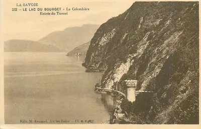 A Savóia — O Lago do Bourget — Entrada do Tunel — La Colombière — Edit. N. Armand, Aix-les-Bains — Cl. B.F.