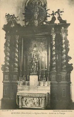 Queyras (Hautes-Alpes) — Kościół w Abrîès — Ołtarz Najświętszej Maryi Panny