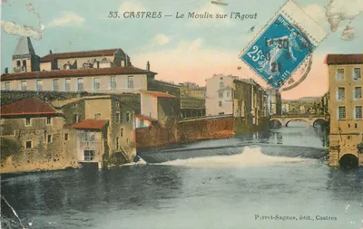 Castres — O Molino sobre o Agout — Perrot-Sagnes, editor, Castres