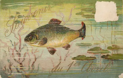Poisson dans un étang — souvenir au 1er avril — éditeur non visible