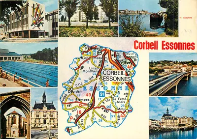 Corbeil-Essonnes — cartão postal turístico — editor desconhecido, n° de série 91 ESSONNE