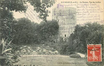 O Donjon, Vista dos Jardins — Dourdan (S.-et-O.) — Livraria A. Boutroue