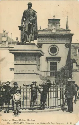 Estátua do Duque Decazes — Libourne (Gironde) — Fototipia Marcel Delboy, Bordeaux