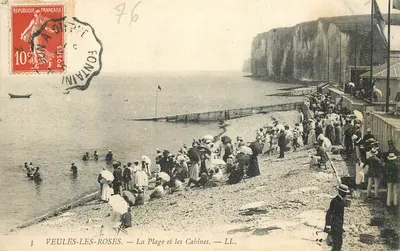 Veules-les-Roses — A Praia e as Cabines — LL.