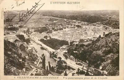Villefranche-d-Rouergue — Vista panorâmica tirada da Capela — L'Aveyron Illustré