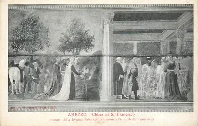Arezzo - Igreja de S. Francisco - Encontro da Rainha Saba com Salomão (Piero Della Francesca)