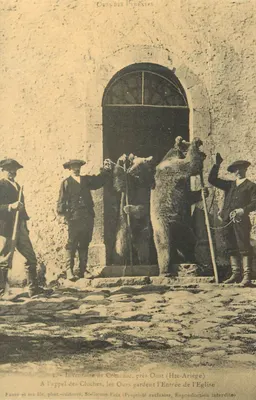 Urso dos Pirineus — Inventário de Comminac, perto de Oust (Alta Ariège) — Paure e seus filhos, fotógrafo-editor, Stéphane-Felix