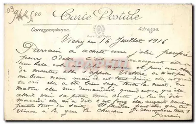 Vichy — La Plaza de la Estación y la Rue de Paris — Edición C. Geniller — Reverso