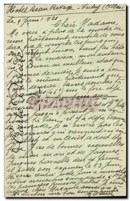 Vichy — Les Bords de l'Allier — LL. — N° 262 — Verso
