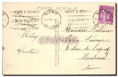 Vichy — Fonte das Senhoras — La Cigogne, n°375 — Verso