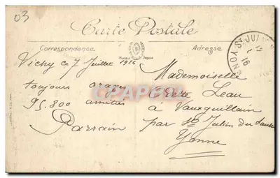 Vichy — O Pavilhão da Fonte dos Celestinos — Fillion C. Genillier — Verso
