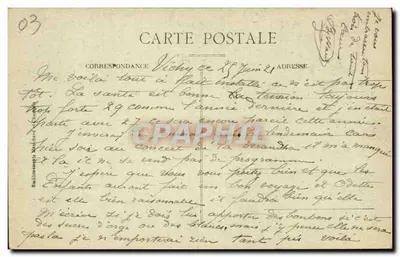 Vichy — La Restauration — M. C. — Wydawca A. RIBIAT — Rewers