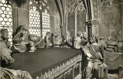 Último jantar de Jesus — cena esculpida — editor desconhecido