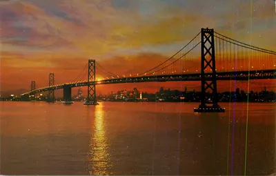 Ponte de San Francisco — pôr do sol — editor não visível