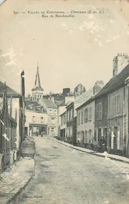 Bilhete postal antigo Valle de Chevreuse (S e O) Rue de Rambouillet