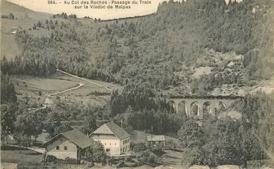 No Col dos Rochas — Passagem do Trem sobre o Viaduto de Malpas — Série 564 — Editor St. Simon, Saint-Nicolas (1900-1910)