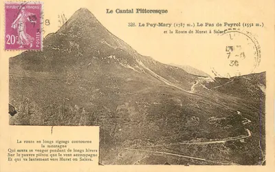 O Cantal Pitoresco — Vista do Puy-Mary (1787 m.) e do Pas de Peyrol (1552 m.) — Editor não visível, n° 326
