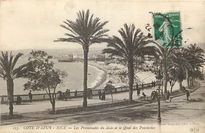 COTE D'AZUR - NICE — As Promenades do Midi e o Quai des Ponchettes — editor Vasseur, Nice