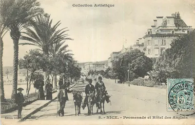 NICE - Promenade e Hôtel des Anglais — Coleção Artística, n°8, Edição Gillet, fot. Nice