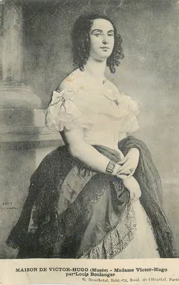 Madame Victor-Hugo — Retrato — por Louis Boulanger, G. Bouchetal, édit., 72, boulevard de l'Hôpital, Paris