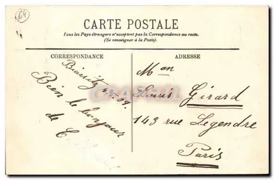 Biarritz — L'Église Sainte-Eugénie et l'Hôtel d'Angleterre — LL. — N° 119 — Verso