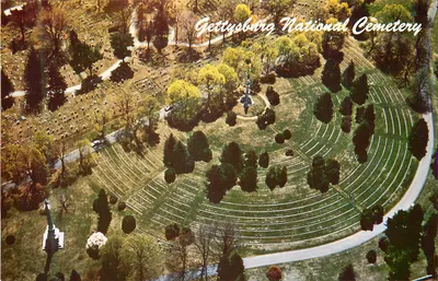 Cemitério Nacional de Gettysburg — vista aérea — editor não visível