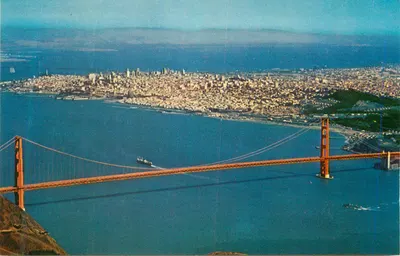 Golden Gate Bridge — vista aérea — San Francisco — editor não visível